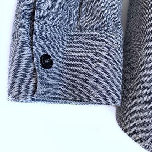 Theory blue striped button shirt-roll up sleeve S - Picture 2 of 5